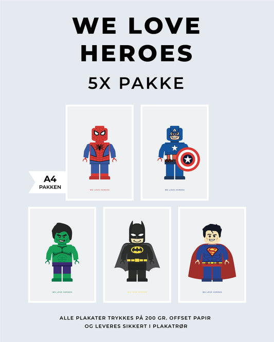 5x We Love Heroes - A4 format